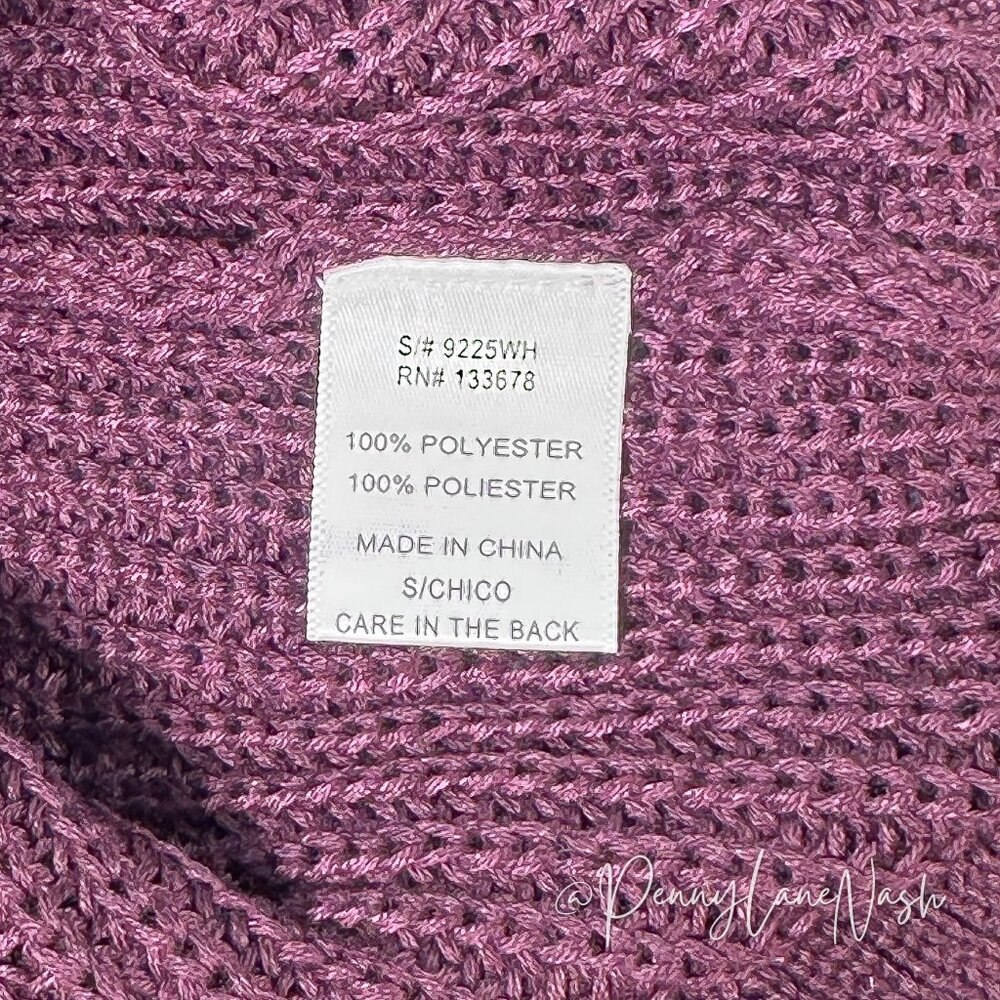 Lizard Thicket Lace Up Back Sweater Size Small Dark Plum - Picture 10 of 11